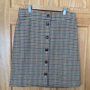 Talbots Houndstooth Button-Front Skirt